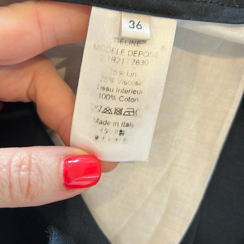 CELINE navy linen Culottes - Picture 7 of 13